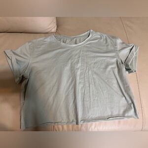 Light Green Gray Cropped T-Shirt